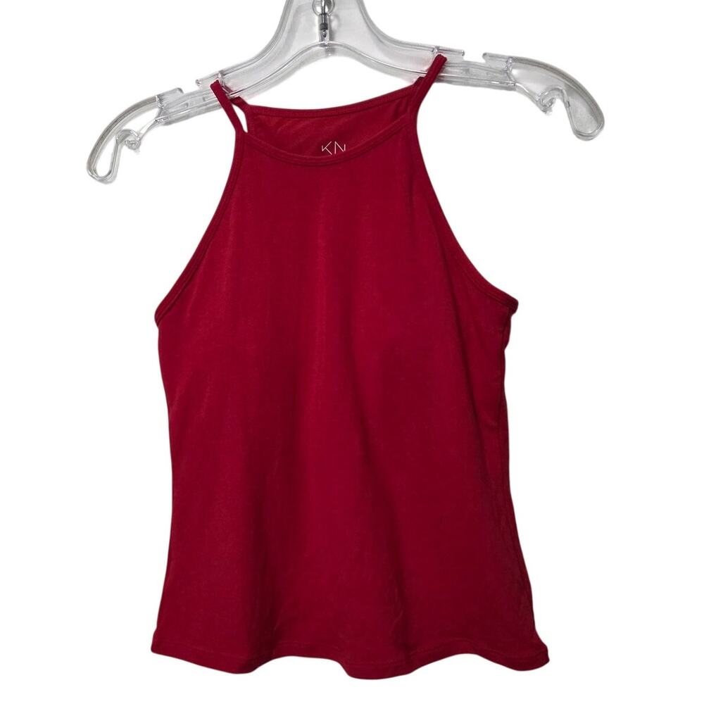Klassy Network Red Built-in-Bra Racerback High Neck Brami Basic Tank Top Small